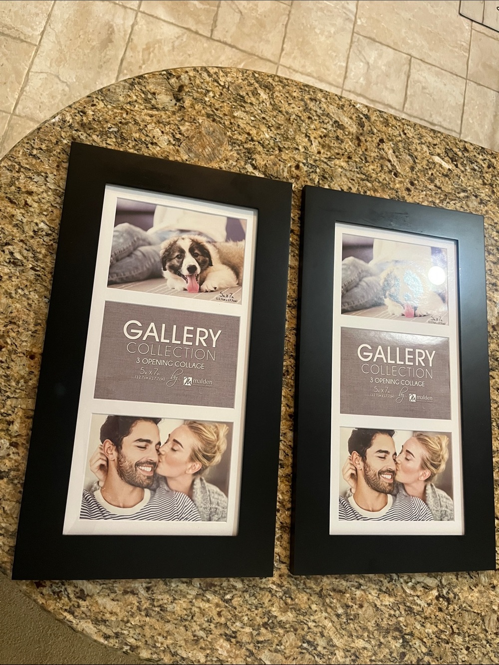 Black Multi-Opening Photo Frames - Set of 2